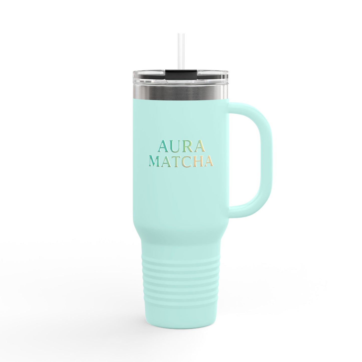 Aura Matcha Insulated Travel Mug, 40oz - Perfect for Tea Lovers, Eco-Friendly Gift, On-the-Go Hydration, Coffee, Smoothies