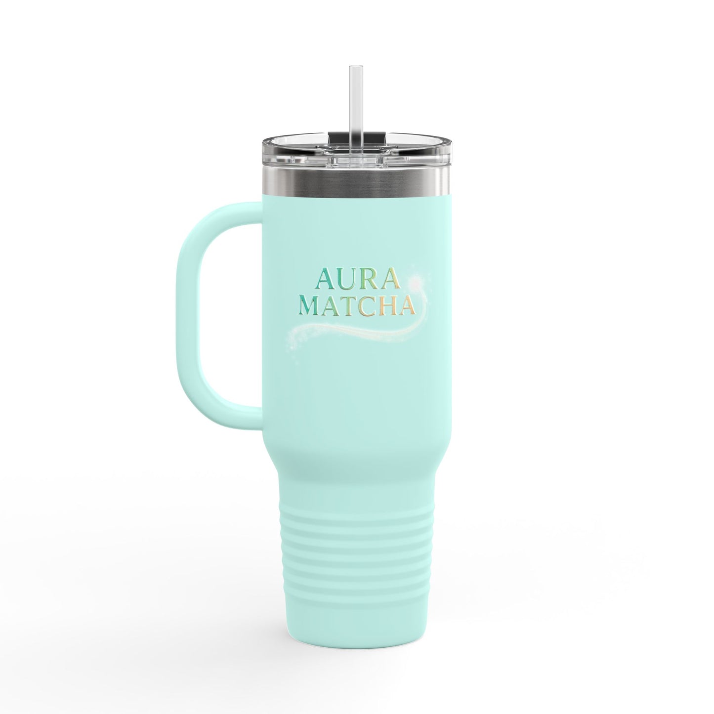 Aura Matcha Insulated Travel Mug, 40oz - Perfect for Tea Lovers, Eco-Friendly Gift, On-the-Go Hydration, Coffee, Smoothies