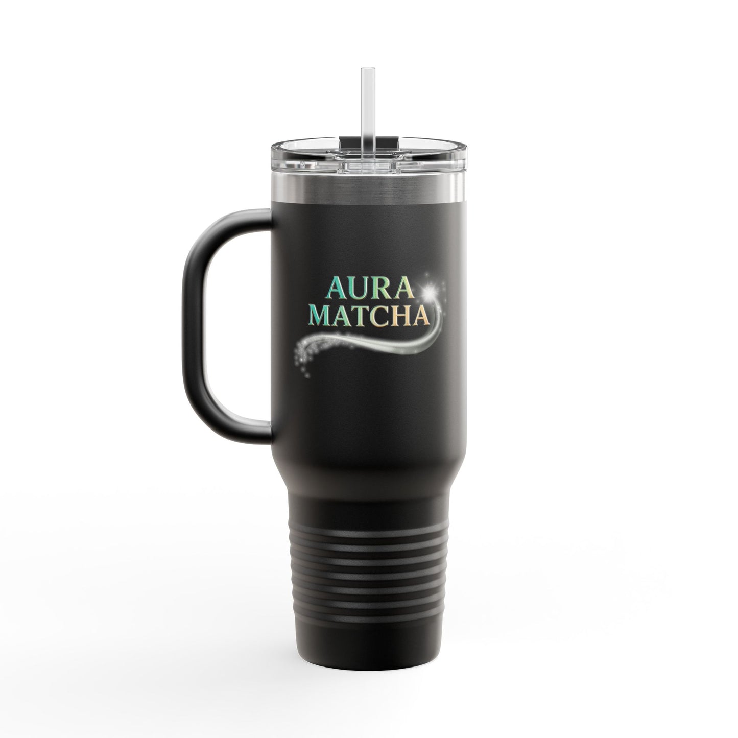 Aura Matcha Insulated Travel Mug, 40oz - Perfect for Tea Lovers, Eco-Friendly Gift, On-the-Go Hydration, Coffee, Smoothies